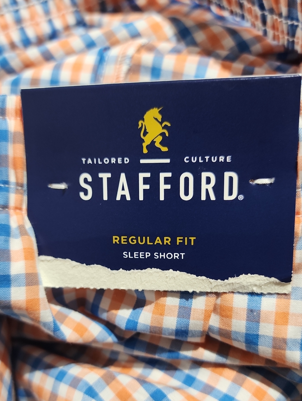Stafford Plaid Regular Fit Sleep Short New With Tags - Picture 7 of 9